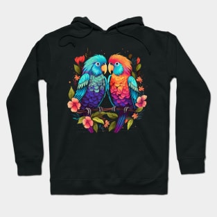 Parakeet Couple Valentine Hoodie